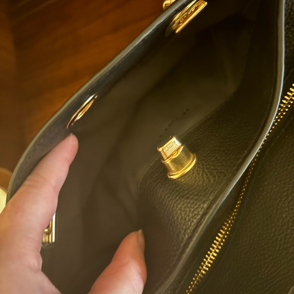 Coach Black Turnlock Tote with Gold Accents - Picture 7 of 9